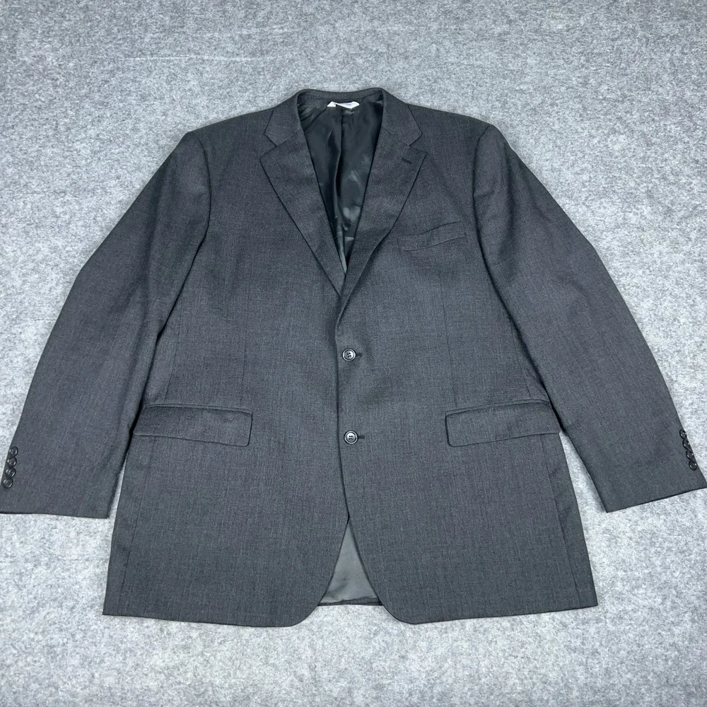 Joseph & Feiss Blazer Mens 48 Long Gray Wool Sport‎ Coat 2 Button Suit Jacket